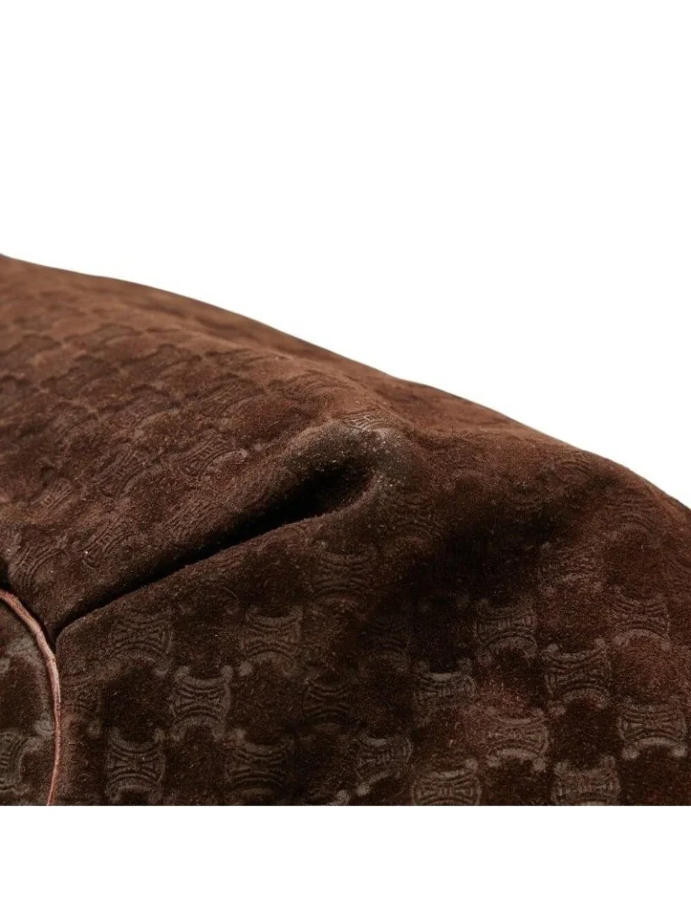 Celine Macadam Bittersweet Croco Embossed Tote Bag Brown Chocolate Leather Suede